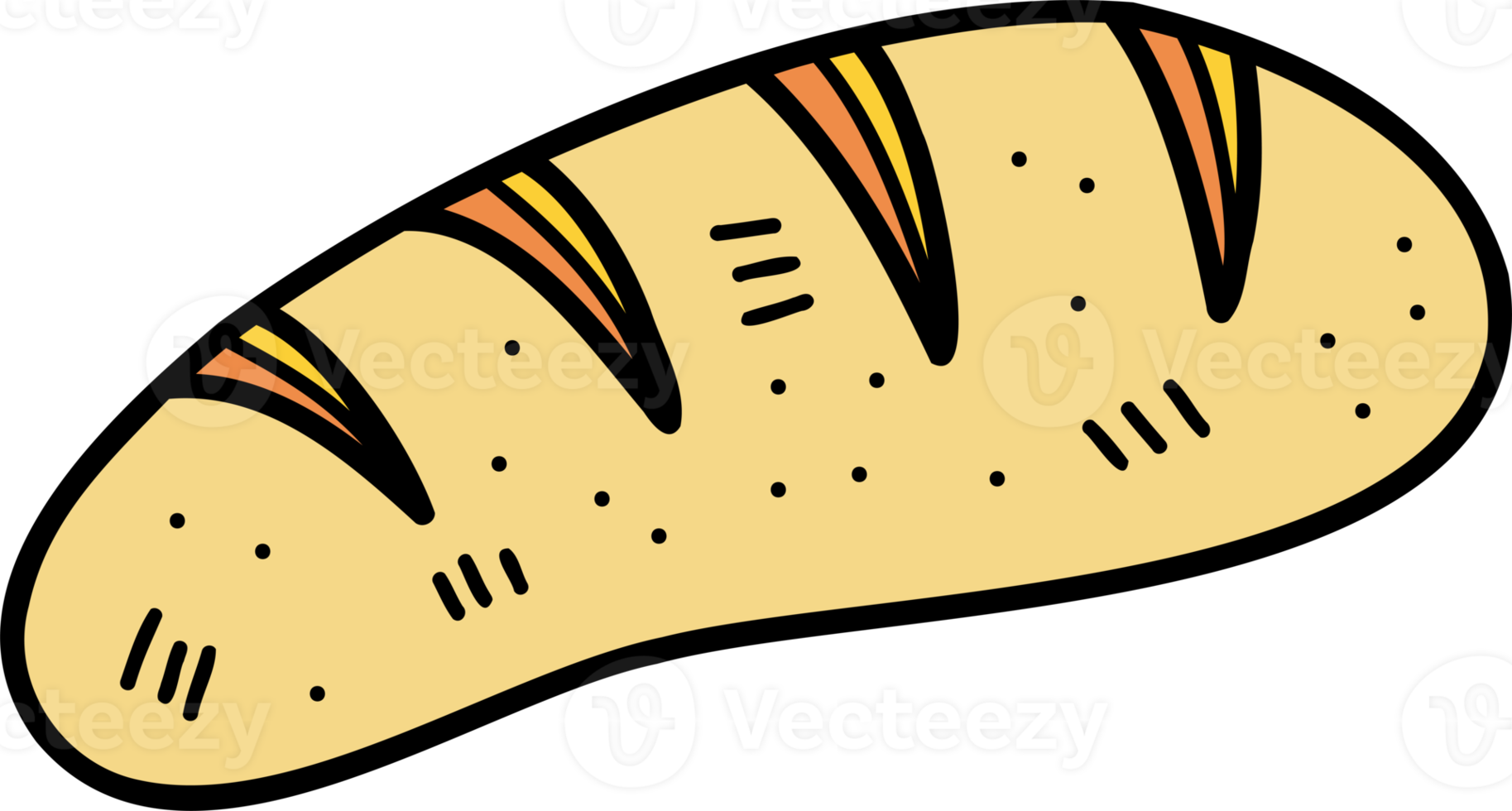 Hand Drawn yummy baked bread illustration png