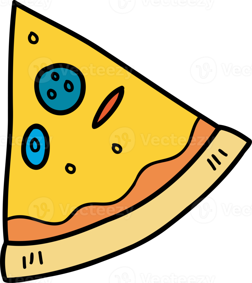 dibujado a mano ilustración de pizza en rodajas png