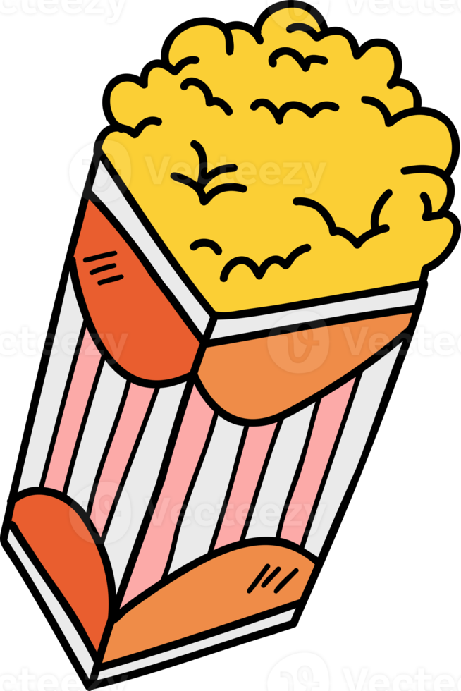 Hand Drawn popcorn illustration png