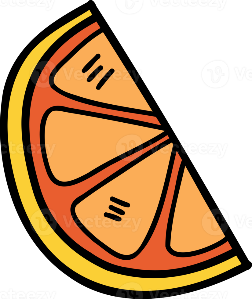 Hand Drawn sliced lemon illustration png