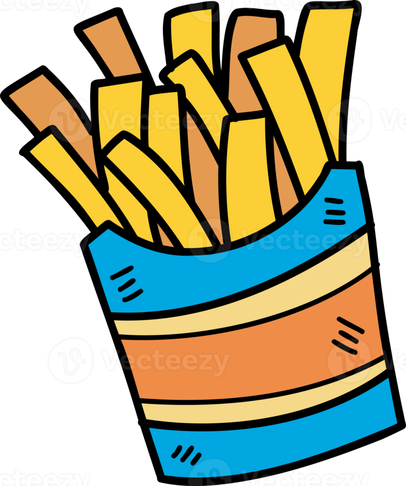 illustration de frites dessinées à la main png