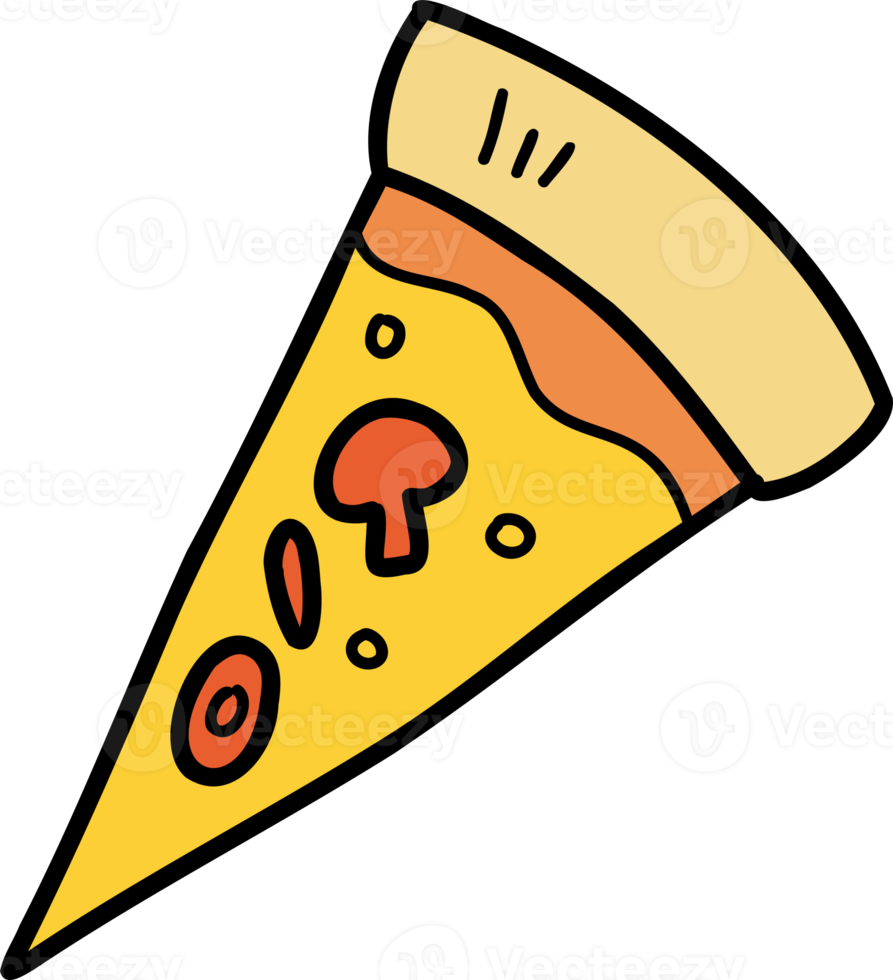 Hand Drawn sliced pizza illustration png