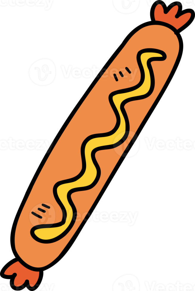 Hand Drawn delicious sausage illustration png