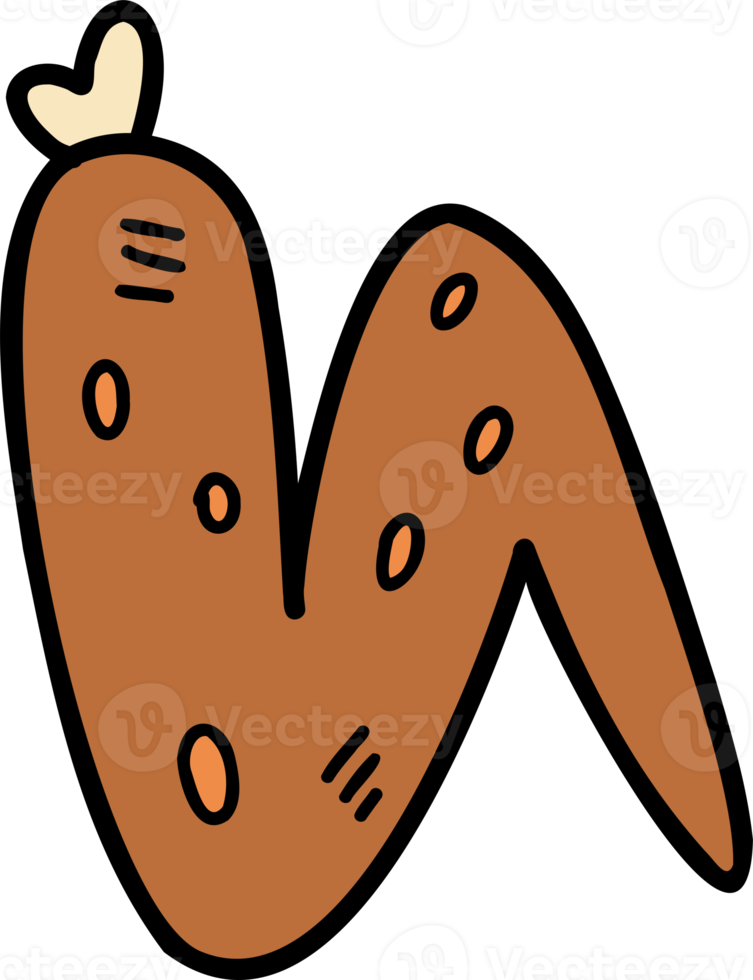 hand gezeichnete frittierte hähnchenflügelillustration png