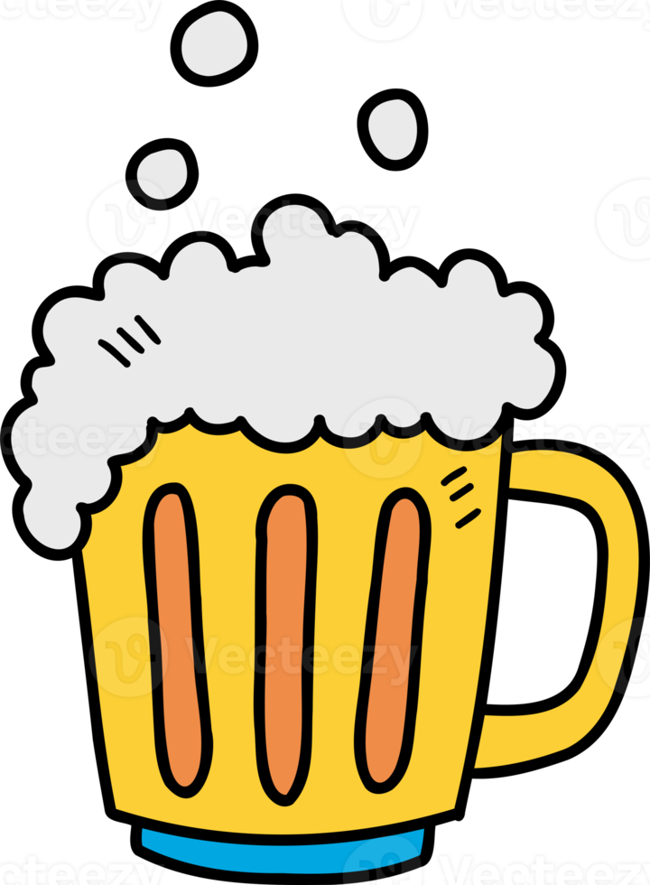 copo desenhado à mão para ilustração de cerveja png