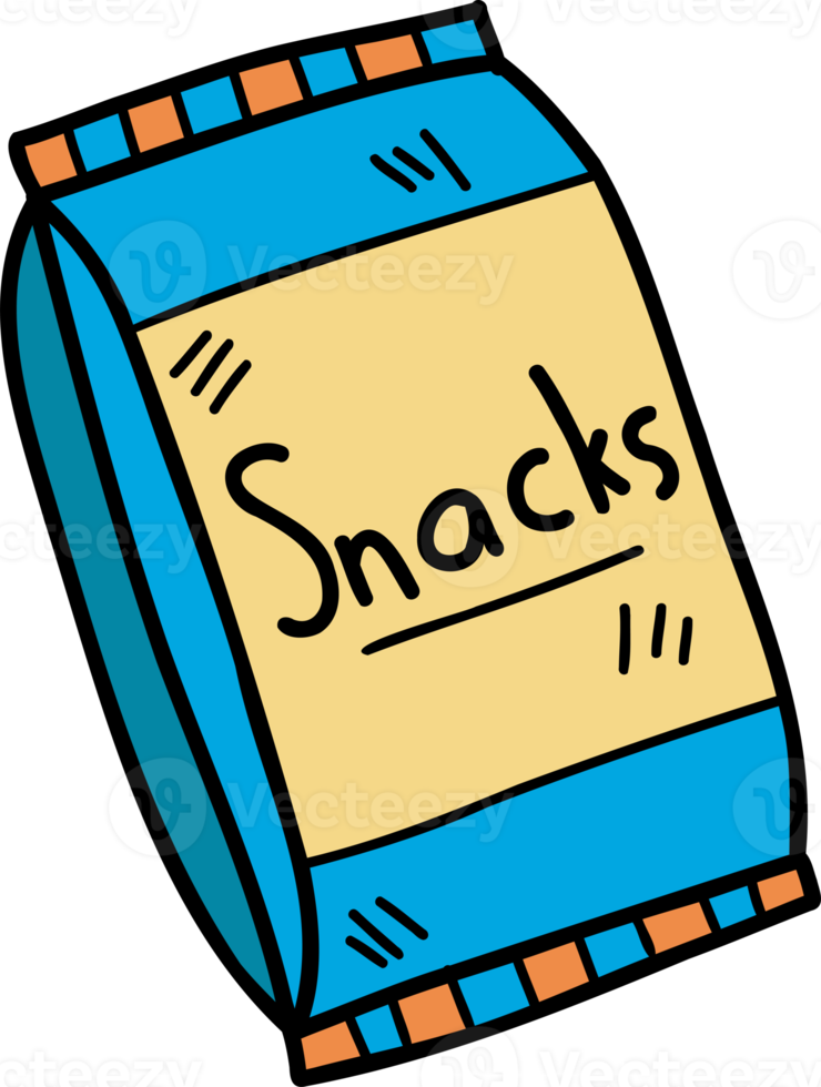 hand gezeichnete snackbeutelillustration png