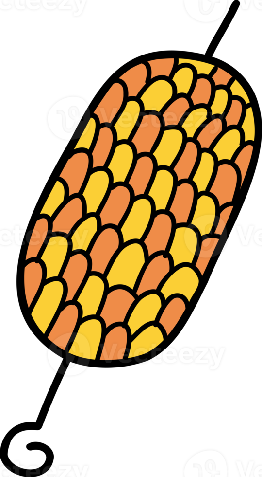 dibujado a mano ilustración de brochetas de maíz barbacoa png