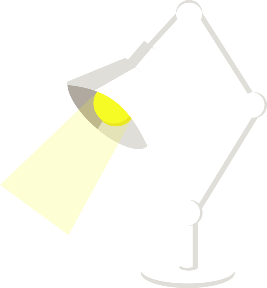 Desk lamp with yellow light, element for decoration png