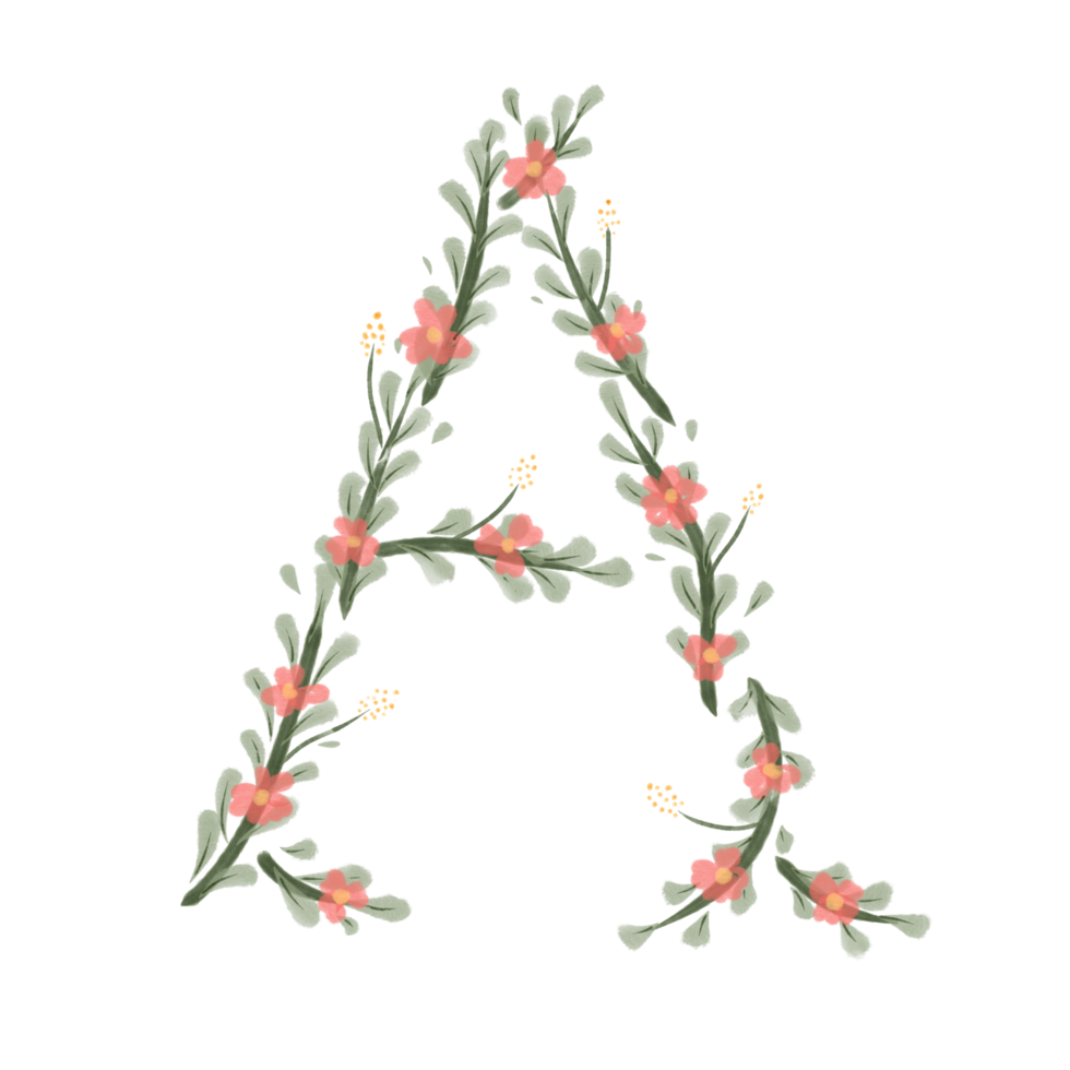 floral alphabet font png