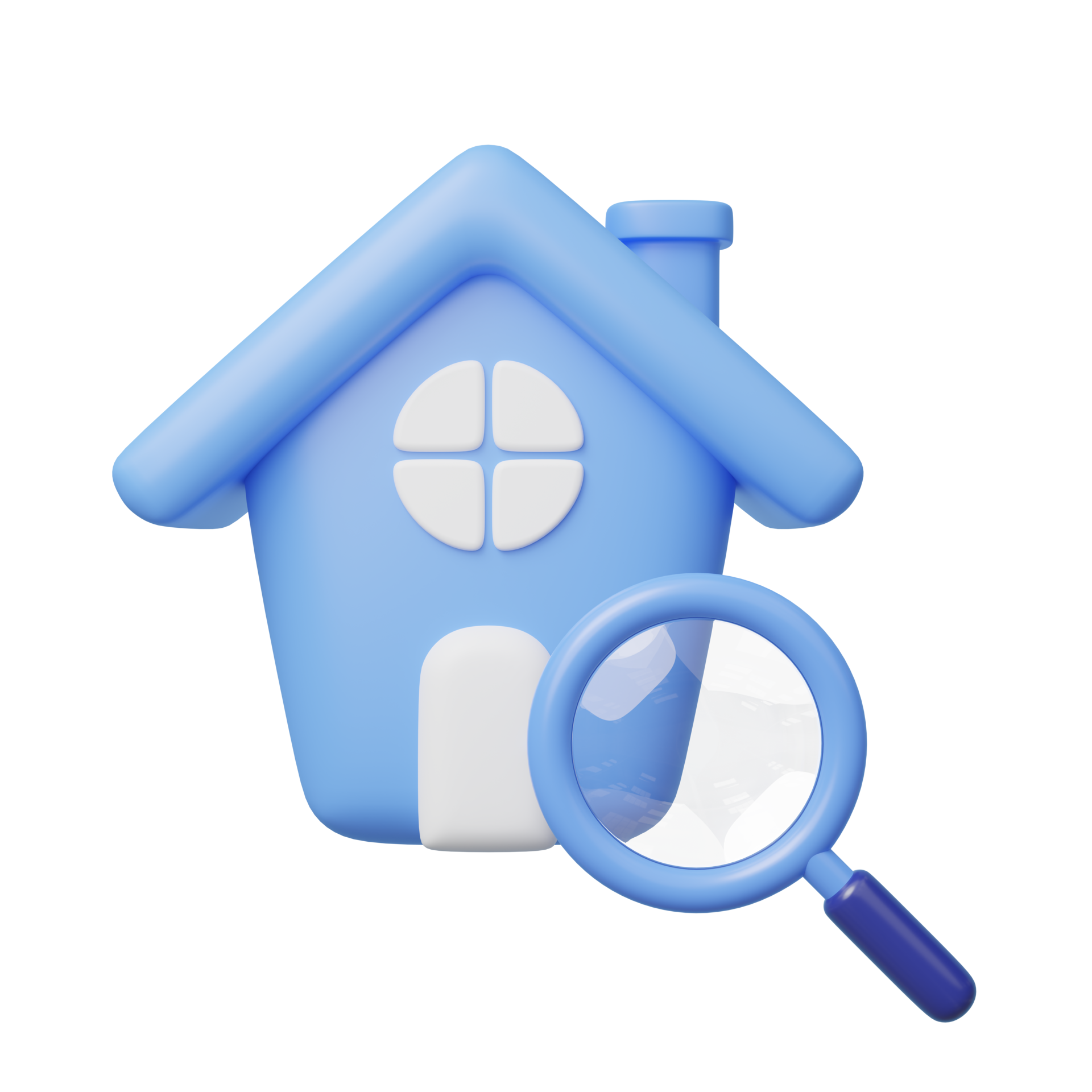 3D House Search Icon Cute Home Magnifying Glass Isolated On 3d-house-search-icon-cute-home-magnifying-glass-isolated-on