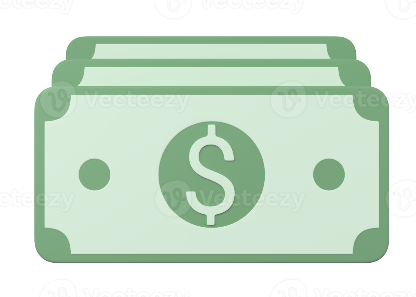 3d banknote icon floating on transparent. 3 stack cash money. Transfer money in mobile banking. Saving dollar. Online business payments. Cashback or refund. Cartoon minimal. 3d render illustration png