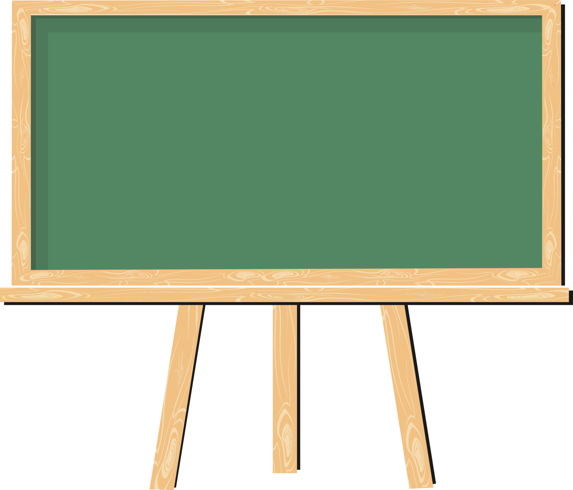 A green board with a wooden frame that is attached to the wall of the