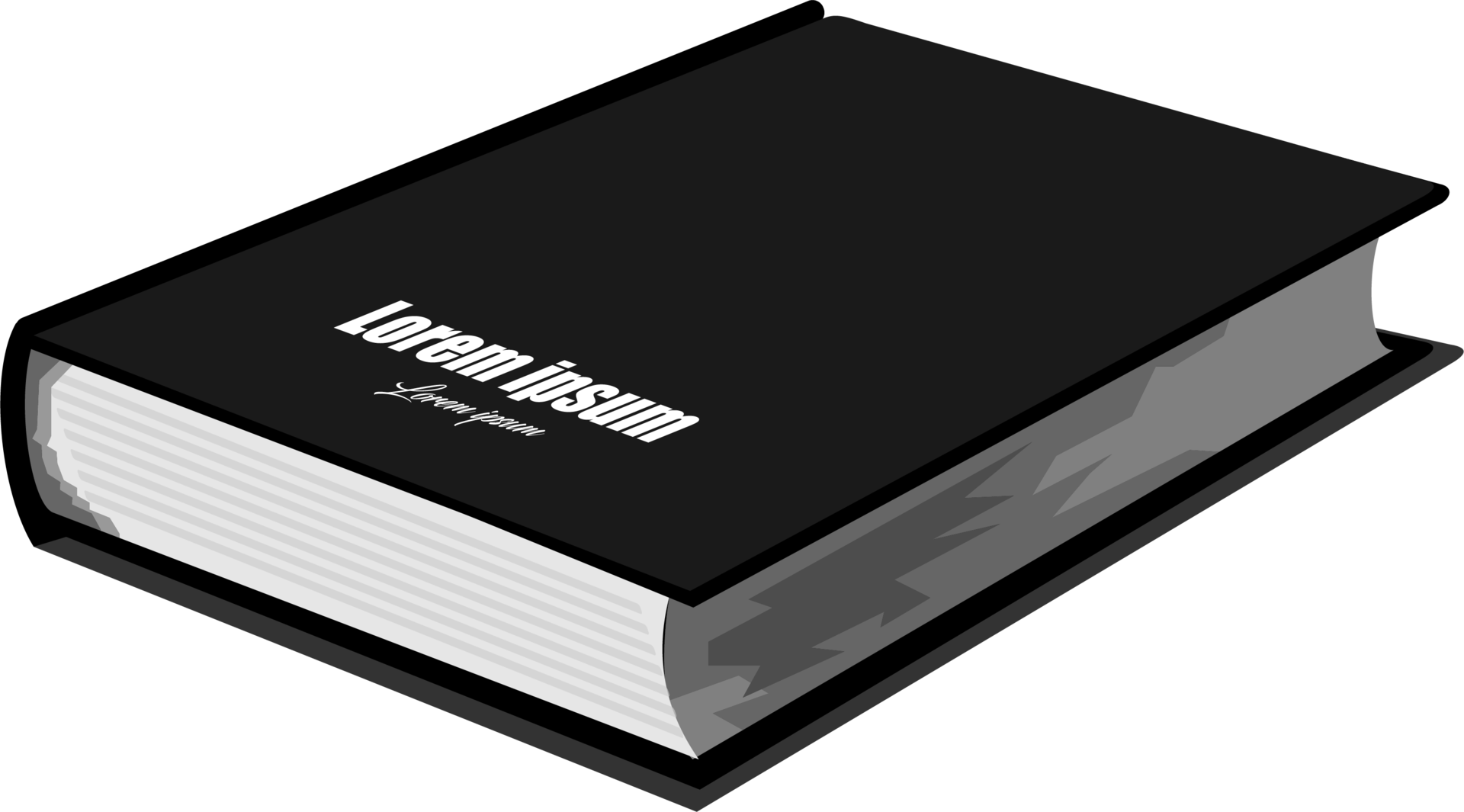 Closed book with black cove 12896698 PNG