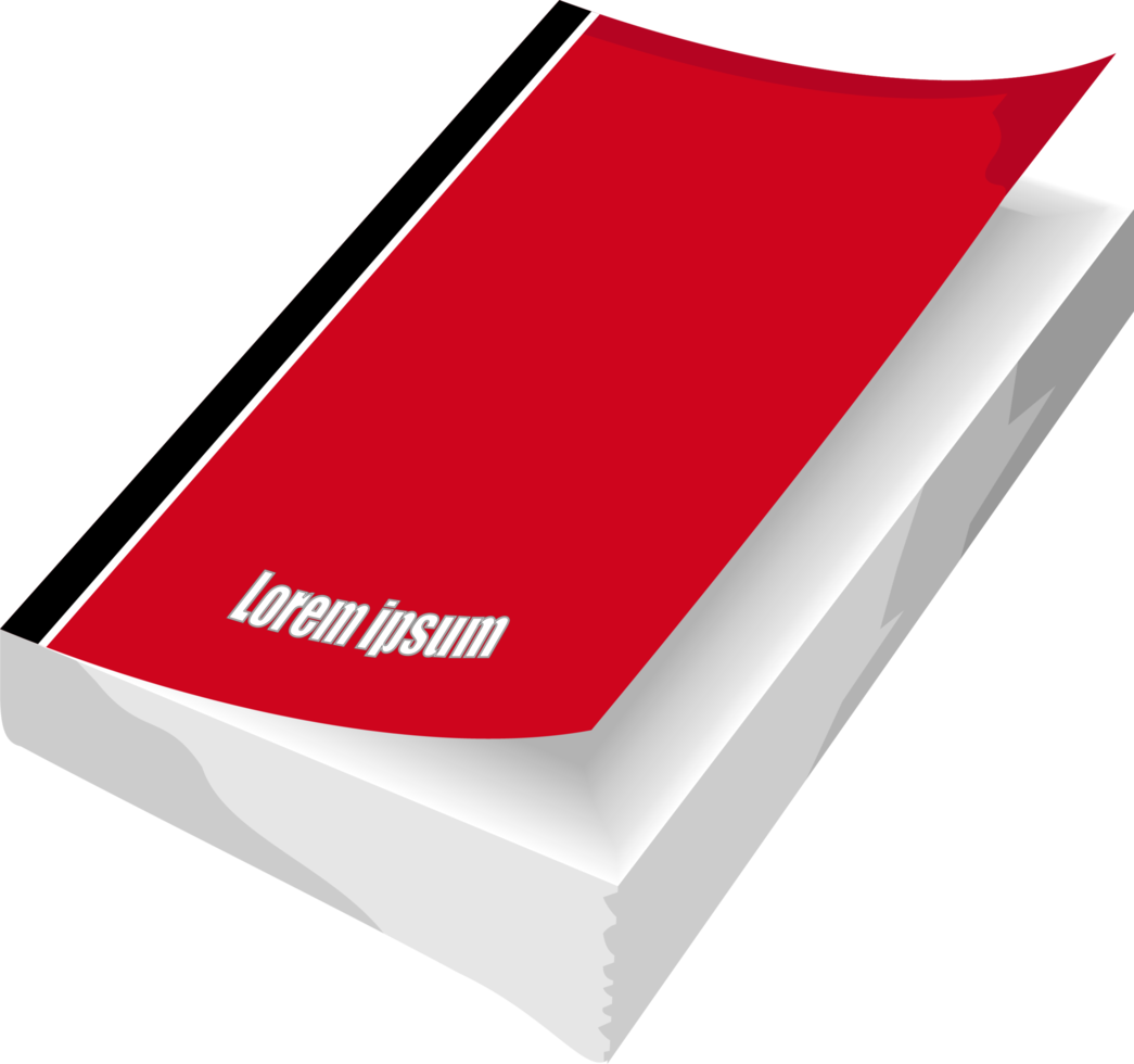 un' libro con un' rosso copertina e molti bianca pagine png