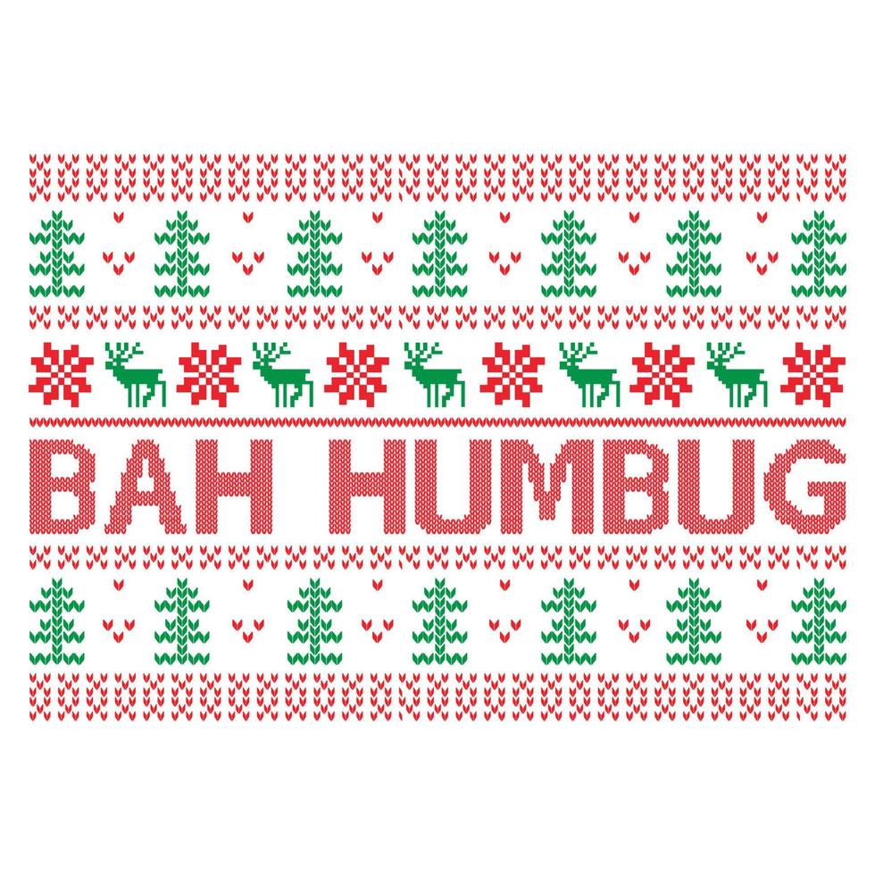 Bah Humbug Typography Christmas Design Element Holidays Event Christmas Quote Design vector