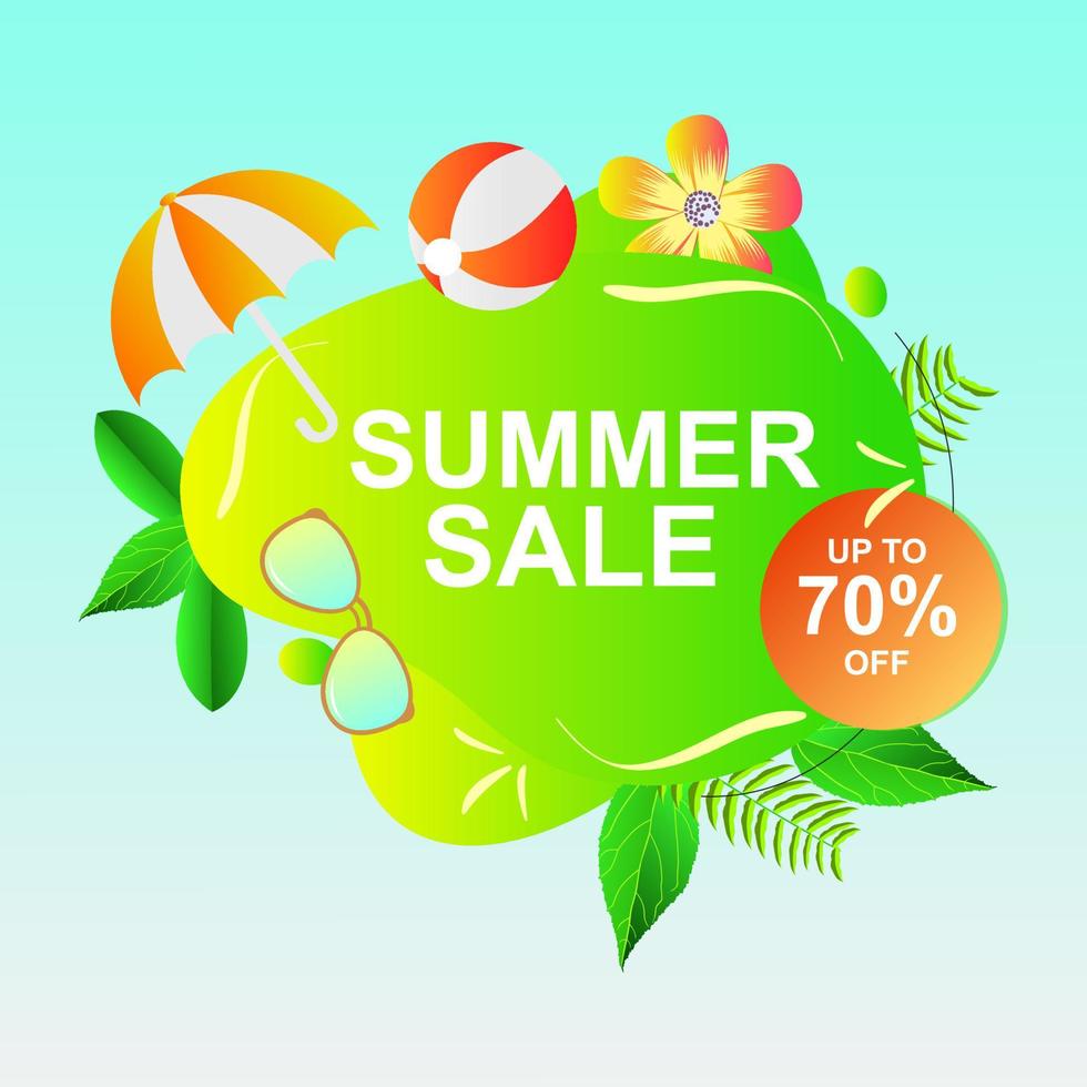 banner de venta de verano alegre adecuado para promoción vector