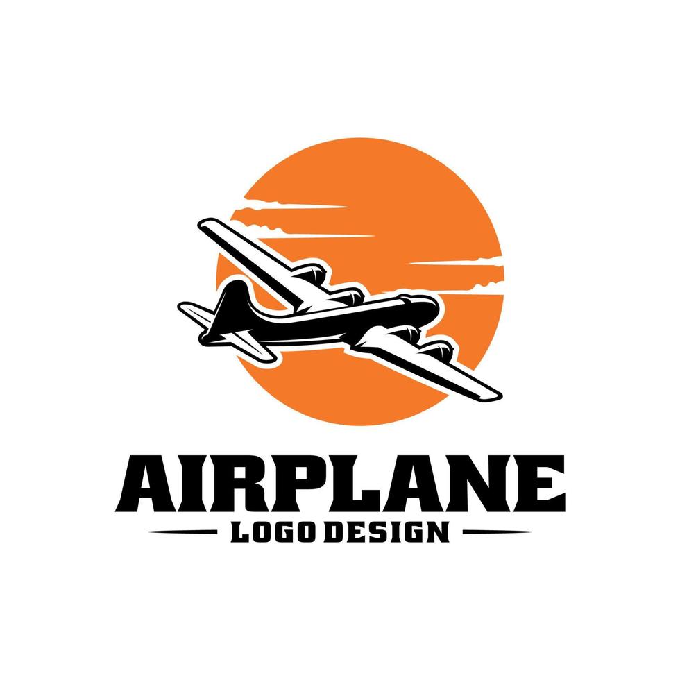 airplane illustration logo vector