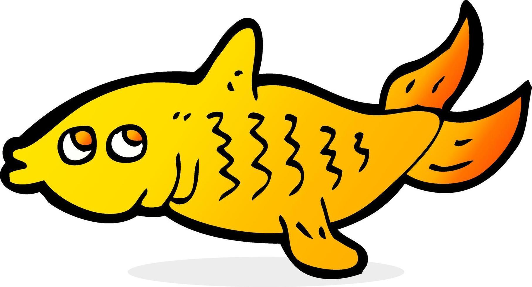 doodle character cartoon fish vector