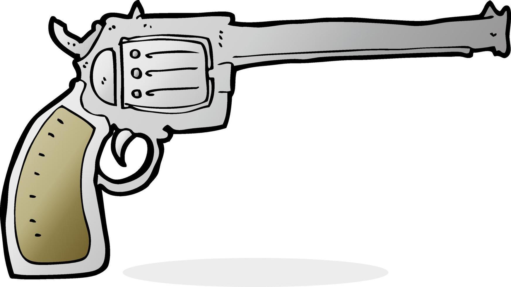 doodle cartoon gun vector