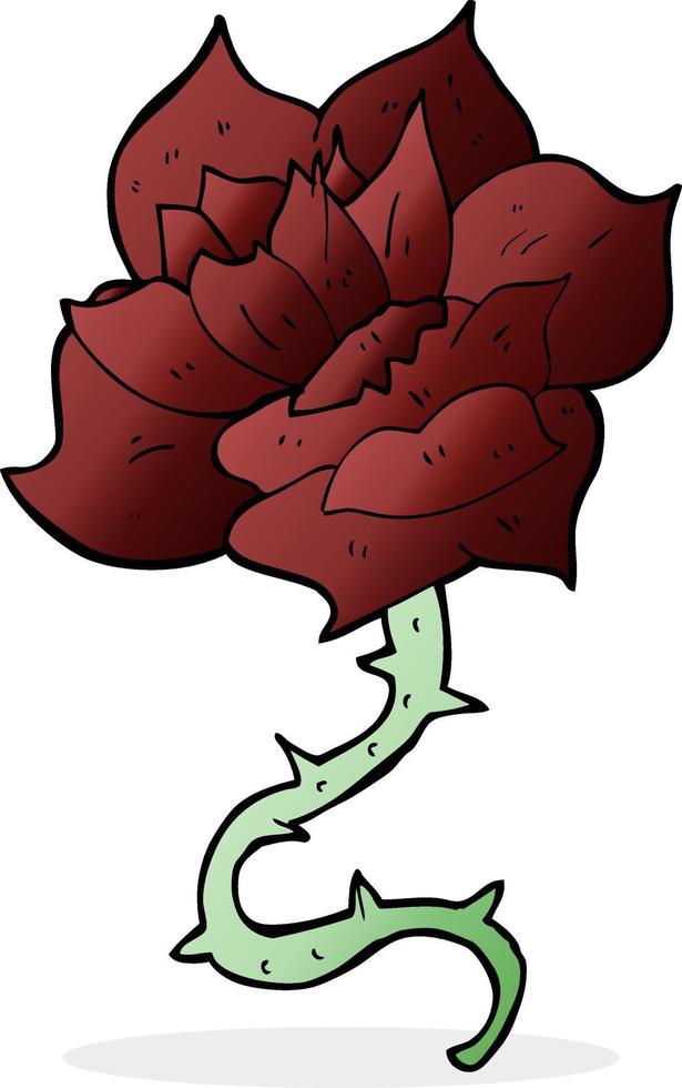 doodle cartoon rose vector