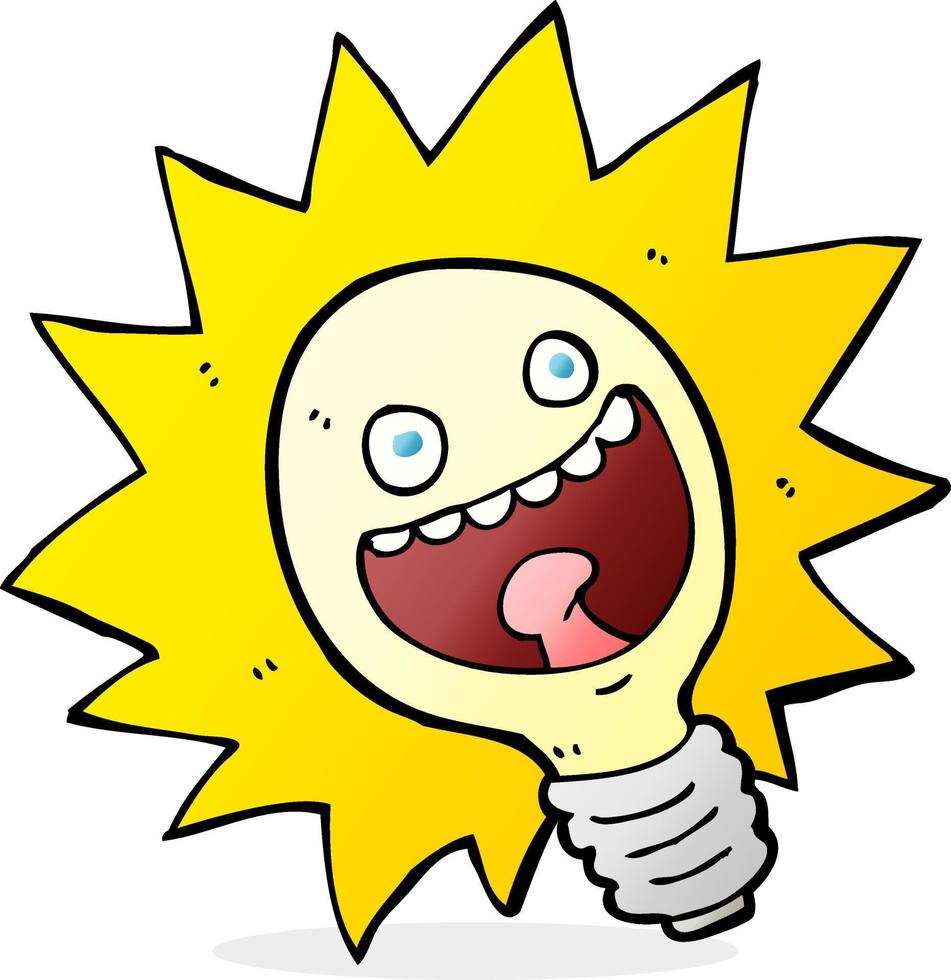 doodle character cartoon lightbulb vector
