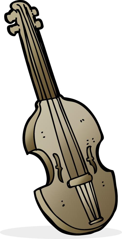 doodle cartoon violin vector