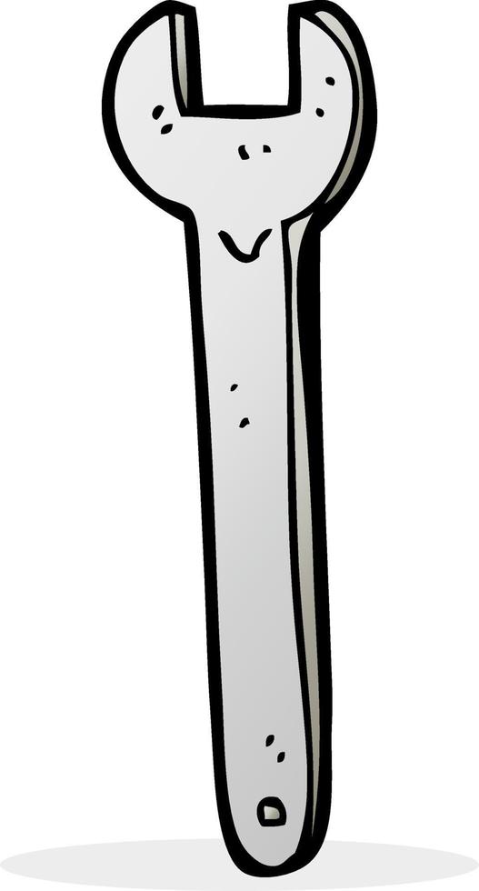 doodle cartoon spanner vector