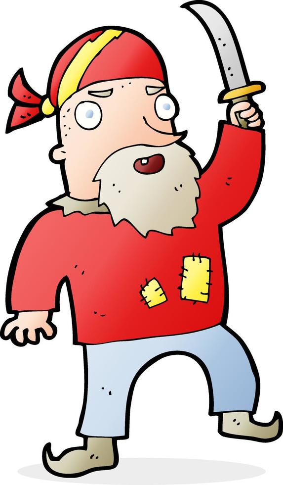 doodle character cartoon pirate vector
