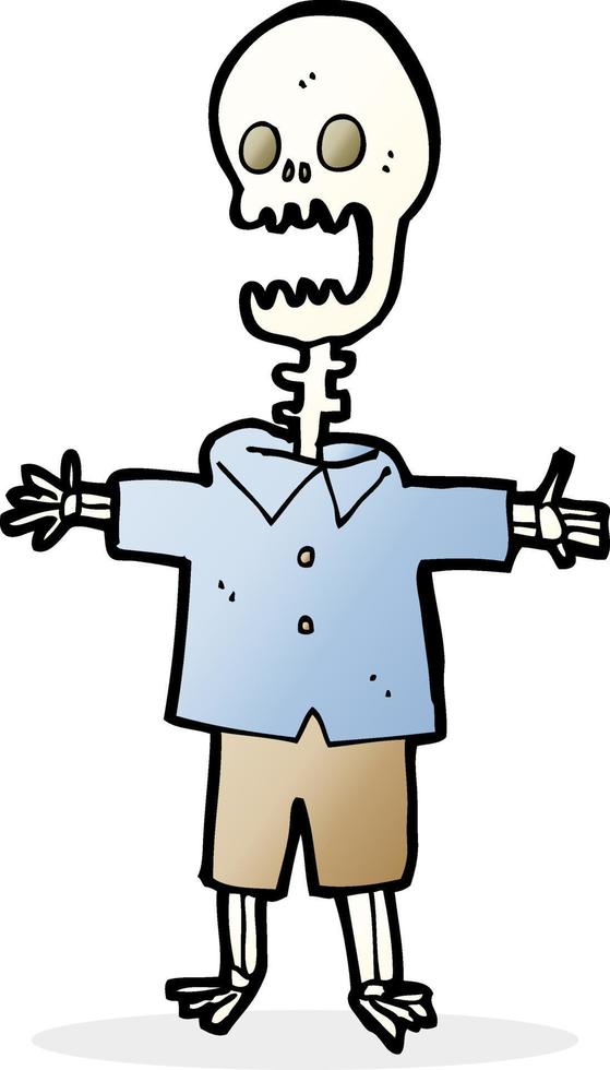 doodle character cartoon skeleton vector