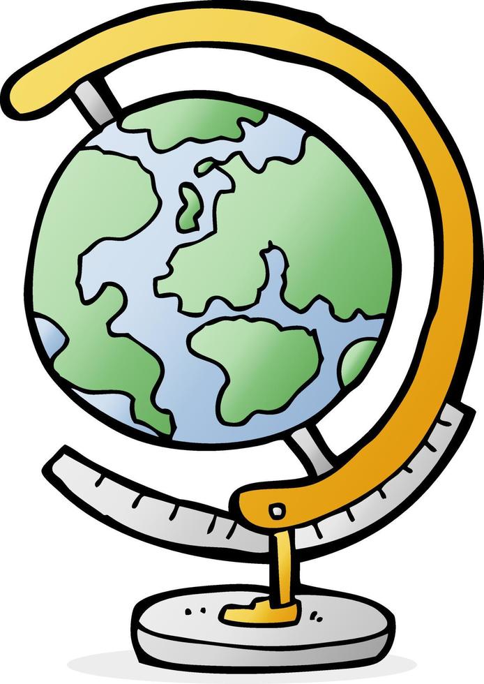 doodle cartoon globe vector