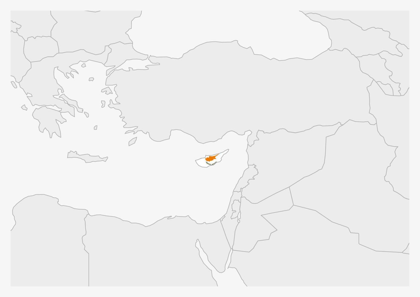 Cyprus map highlighted in Cyprus flag colors vector