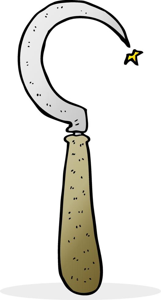 doodle cartoon sickle vector