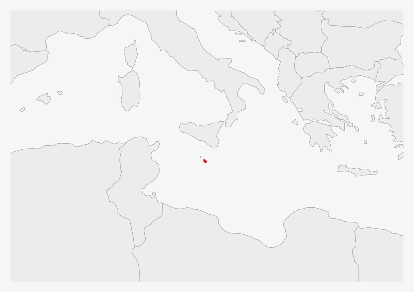 mapa de malta resaltado en los colores de la bandera de malta vector