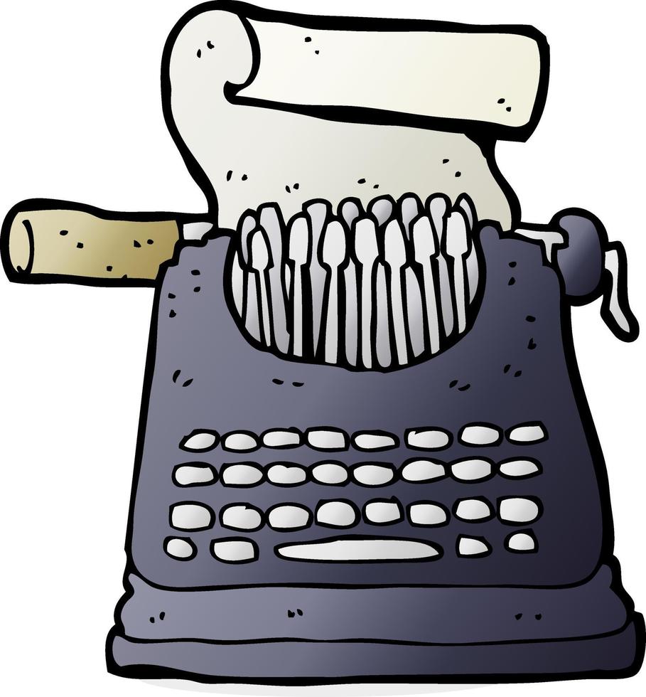 doodle cartoon typewriter vector