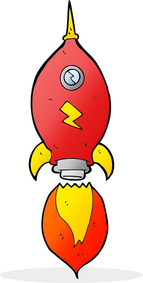 doodle cartoon spaceship vector