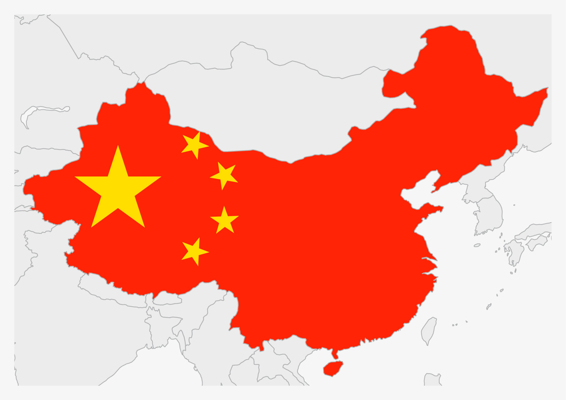 China flag map