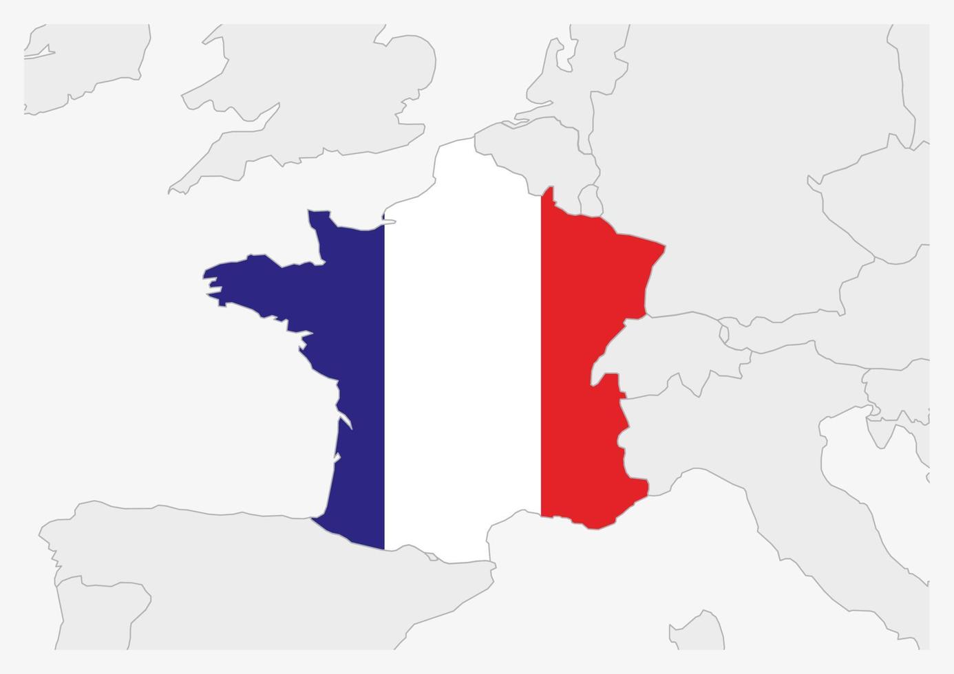 France map highlighted in France flag colors 12897926 Vector Art at ...