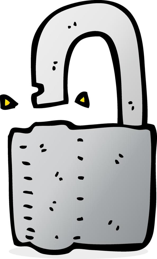doodle cartoon padlock vector