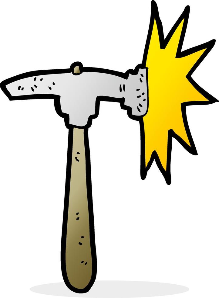 doodle cartoon hammer vector