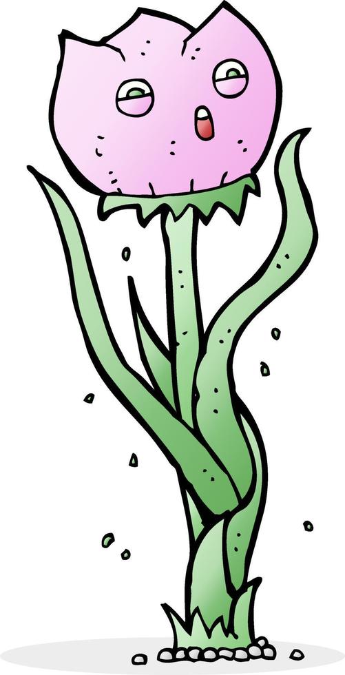doodle character cartoon flower vector