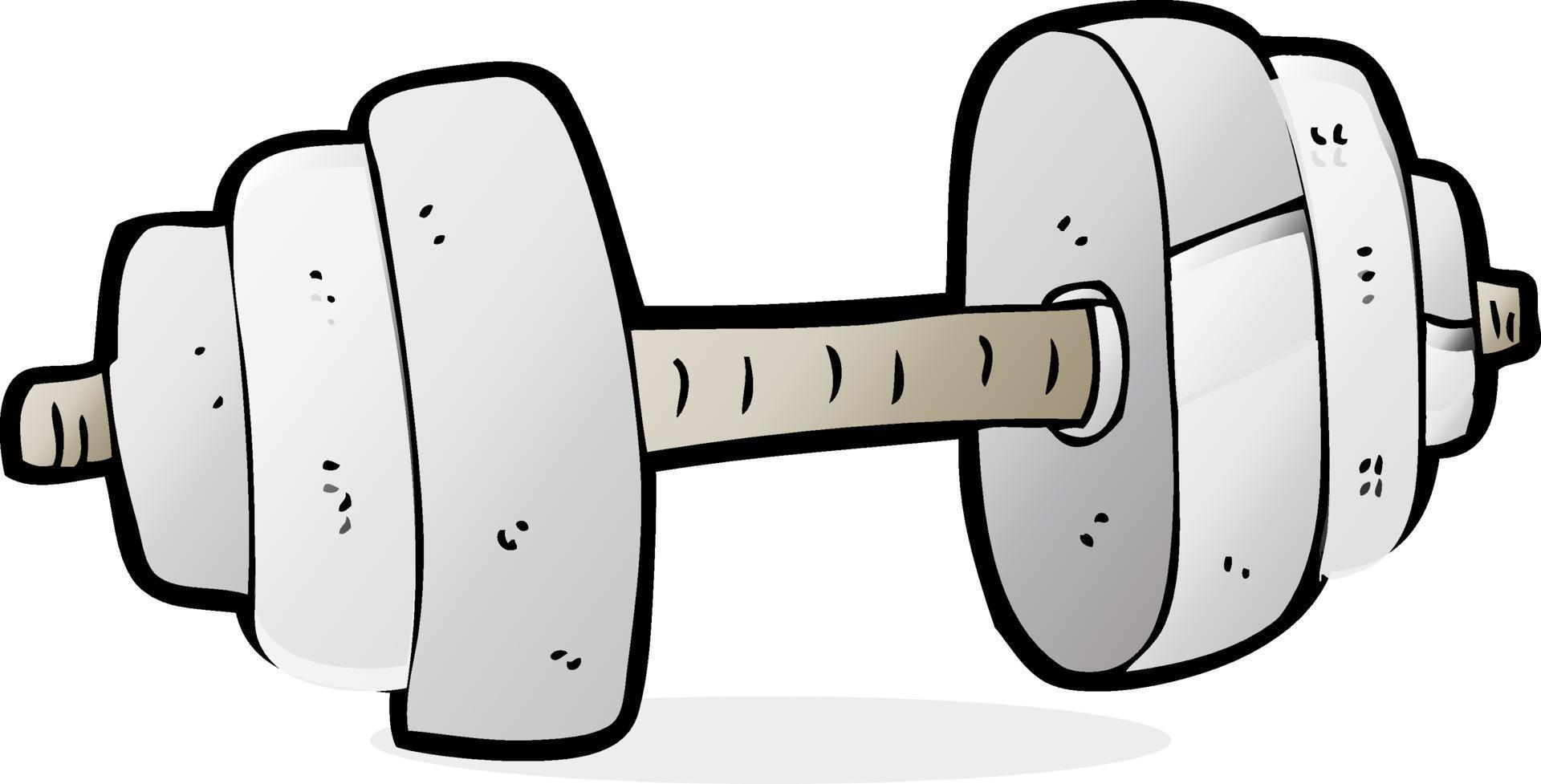 doodle cartoon dumbbell vector