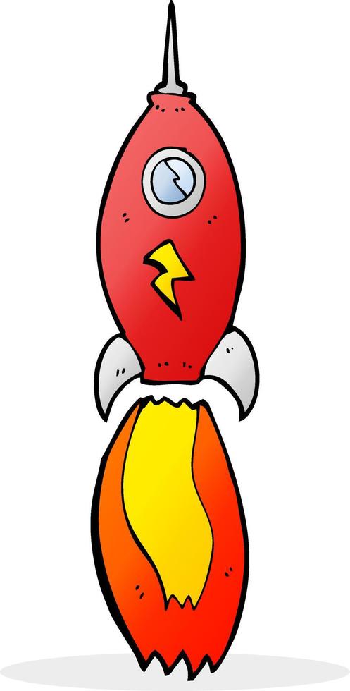 doodle cartoon rocket vector