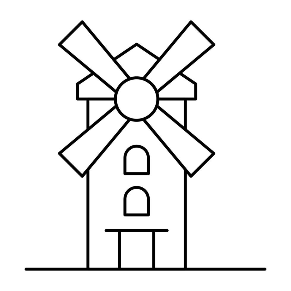 Windmill icon, editable vector