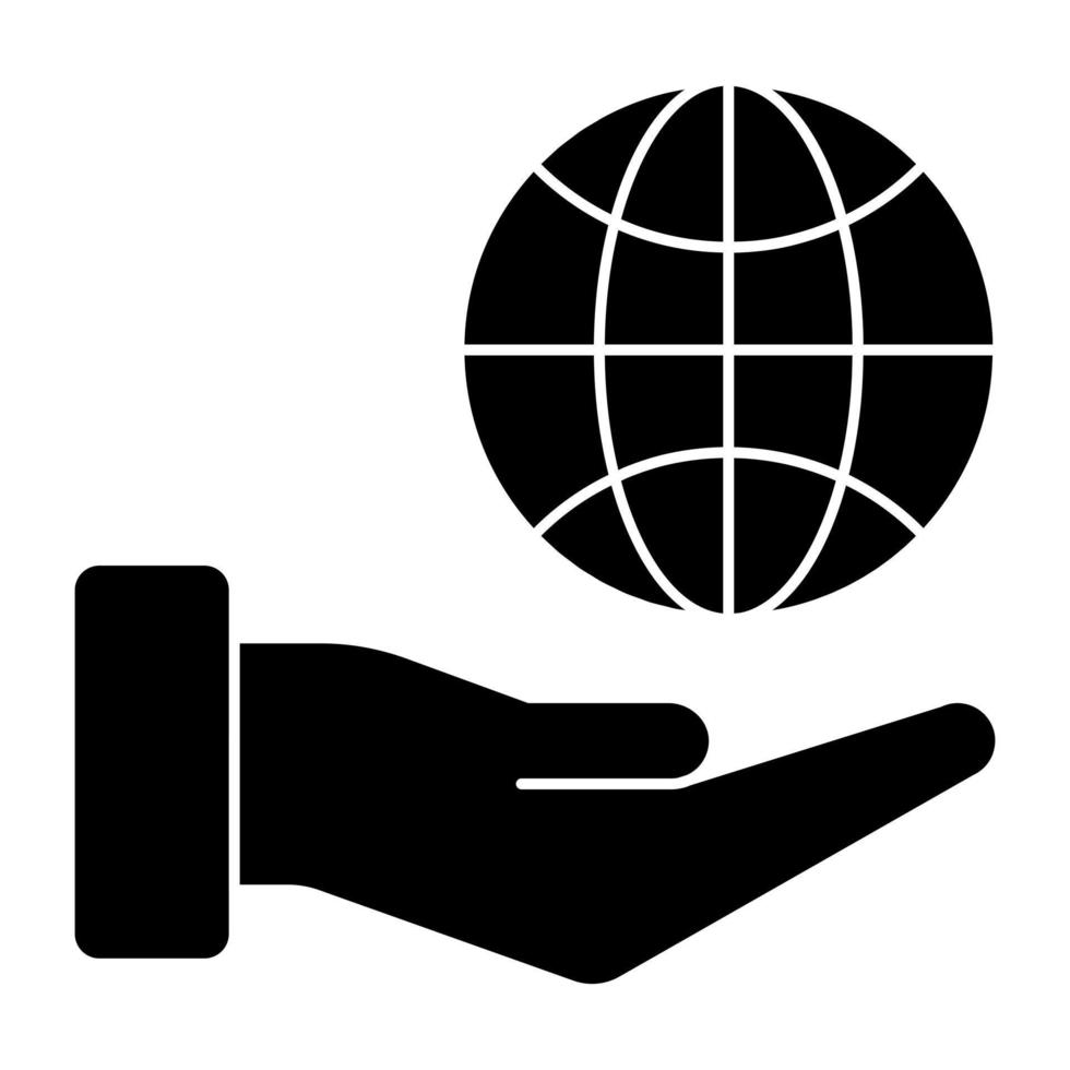 An colored design icon of global care vector