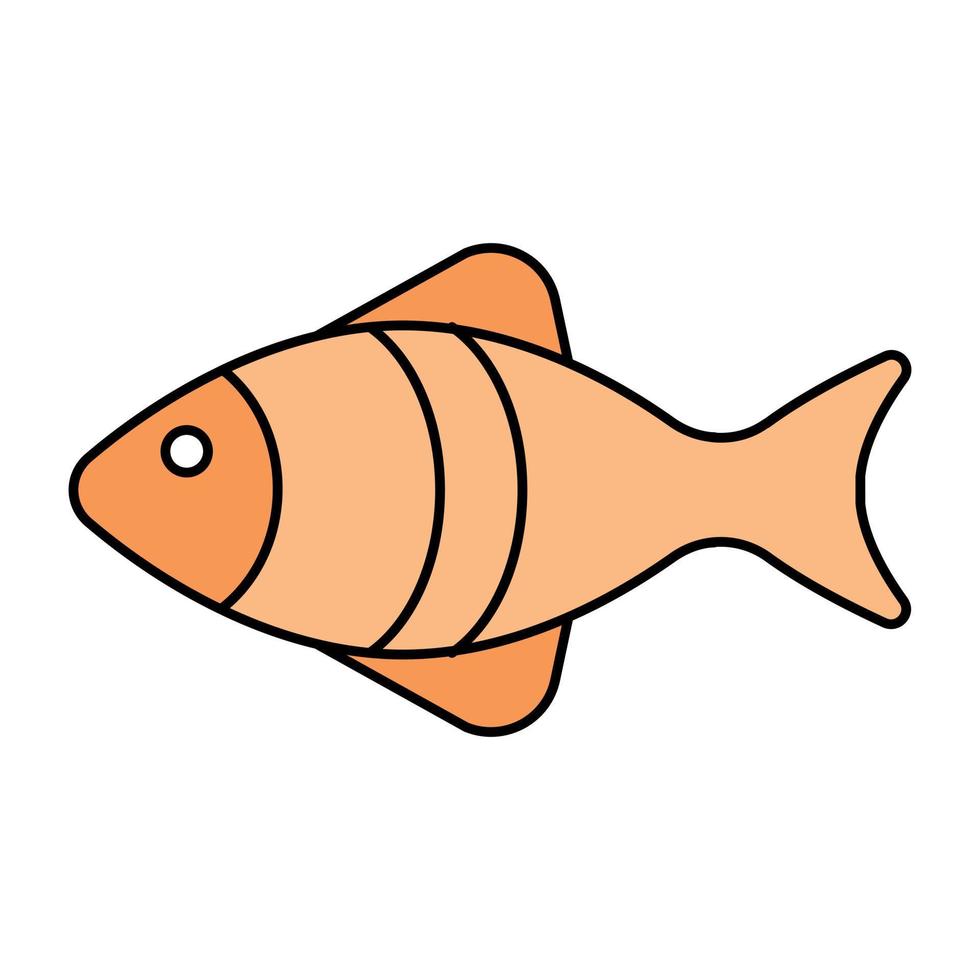 Delicious seafood icon, vector design of fish