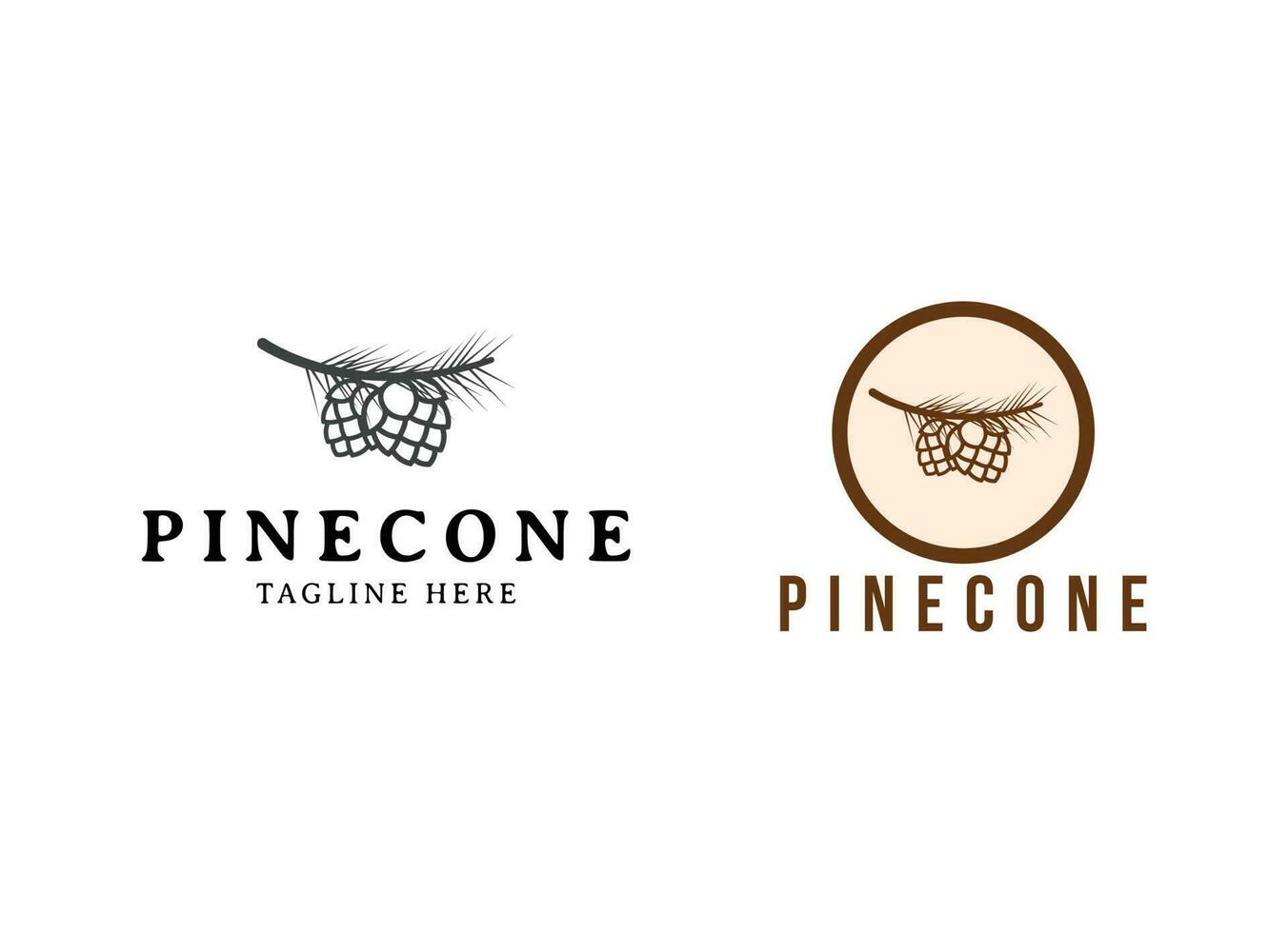 Minimalist pinecone logo vector. Pine tree logo vector