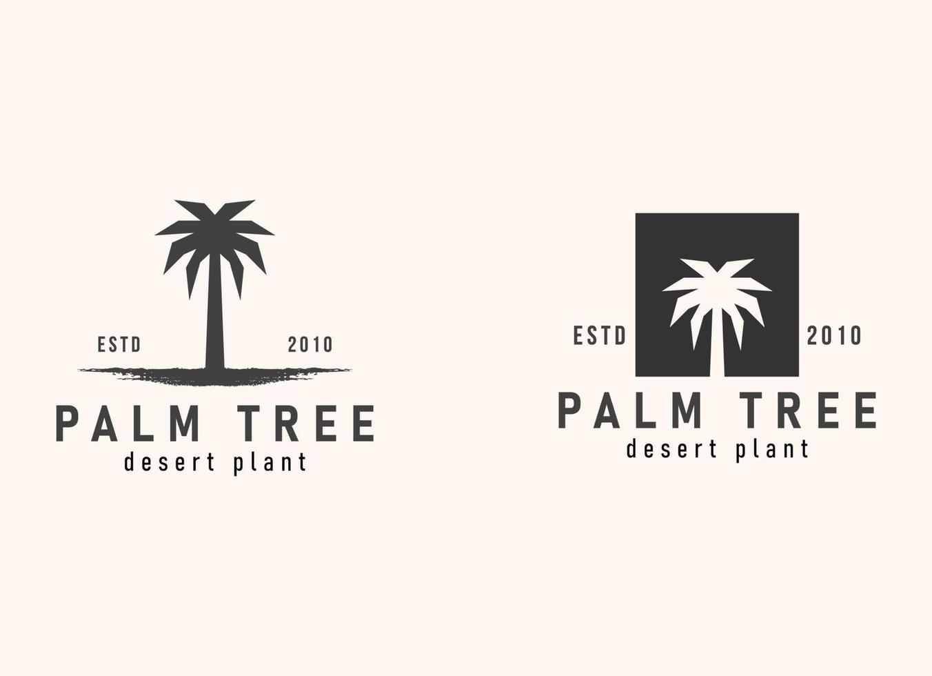 palmera hipster vintage logo vector icono ilustración