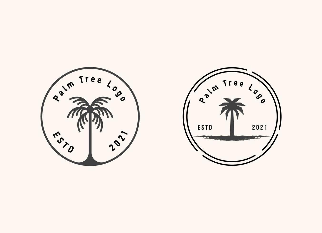 palm tree hipster vintage logo vector icon illustration