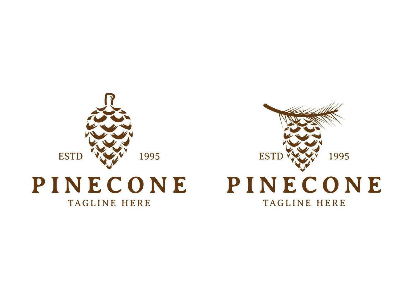 Minimalist pinecone logo vector. Pine tree logo vector