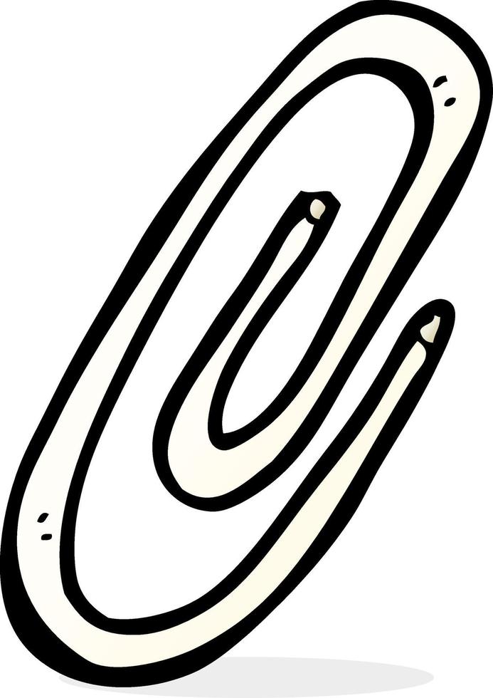 doodle cartoon paperclip vector